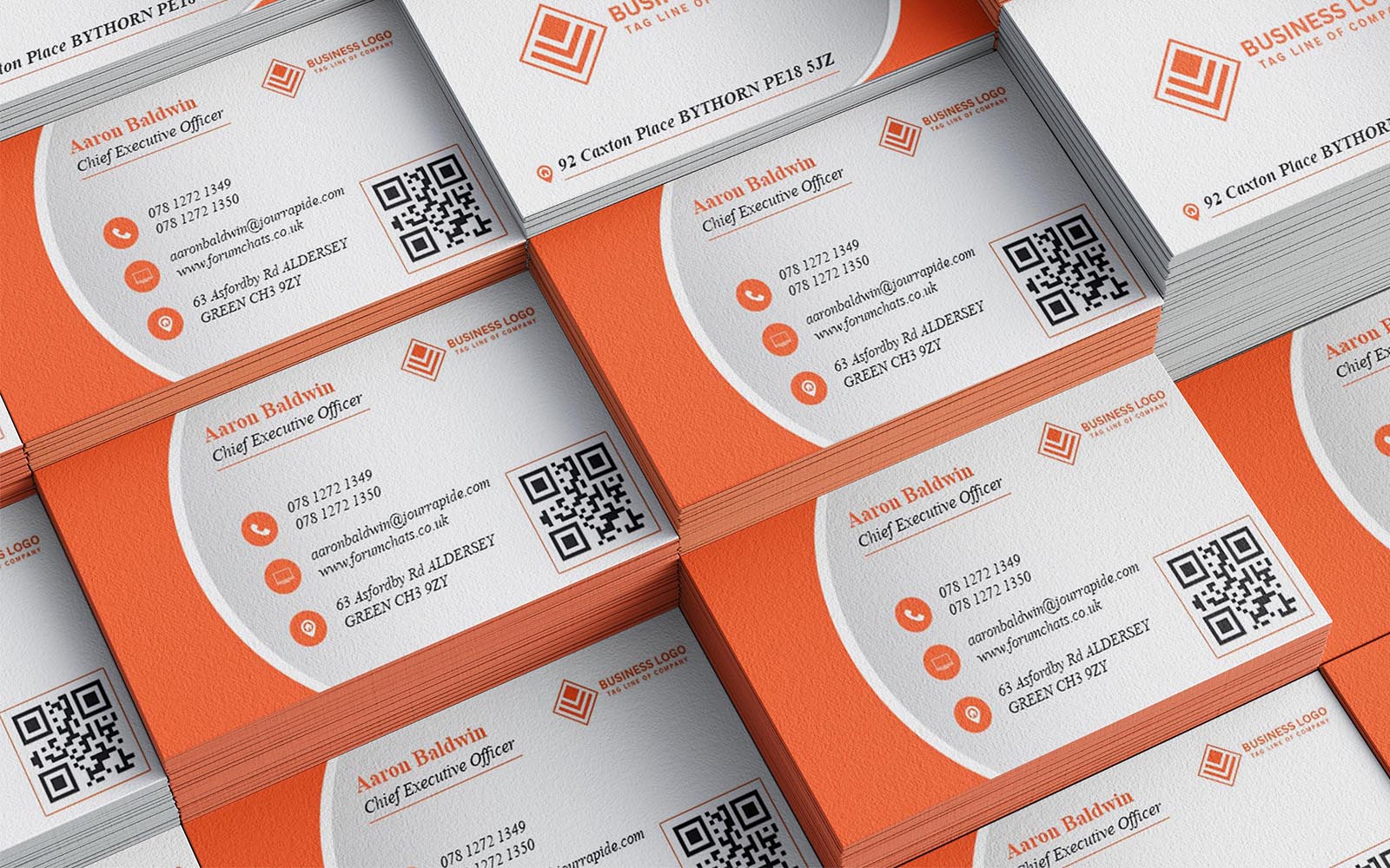 Business Card Template - Orange Color