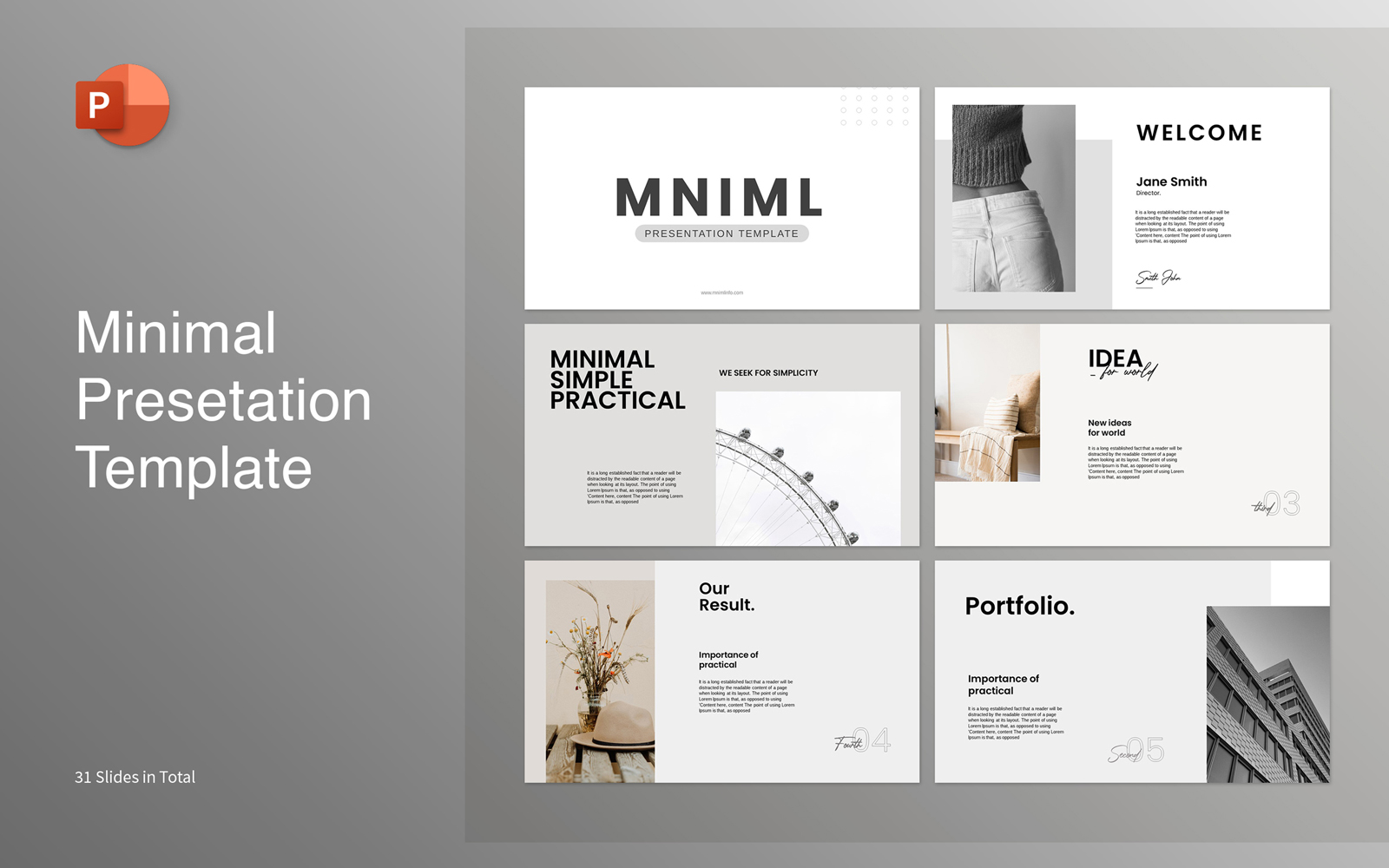 Minimalist PowerPoint presentation template