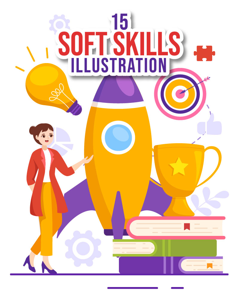 15 Soft Skills Vector Illustration