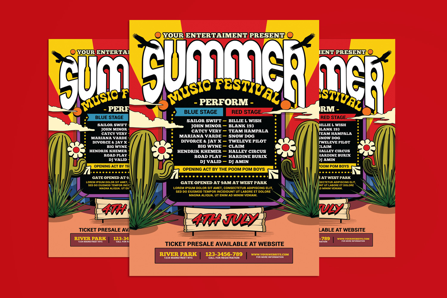 Summer Music Festival Flyer Template