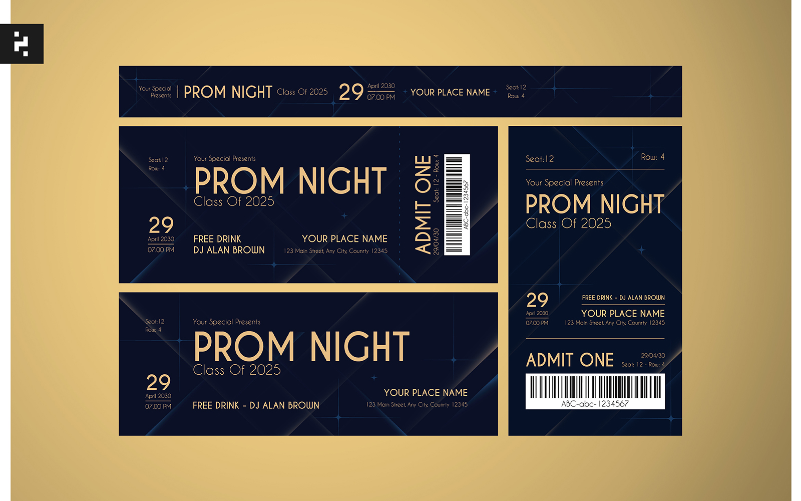 Elegant Prom Night Ticket