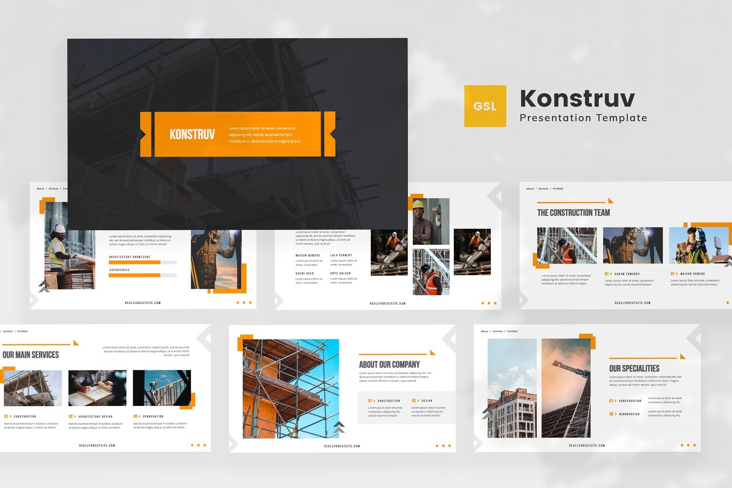 Konstruv — Construction Google Slides Template