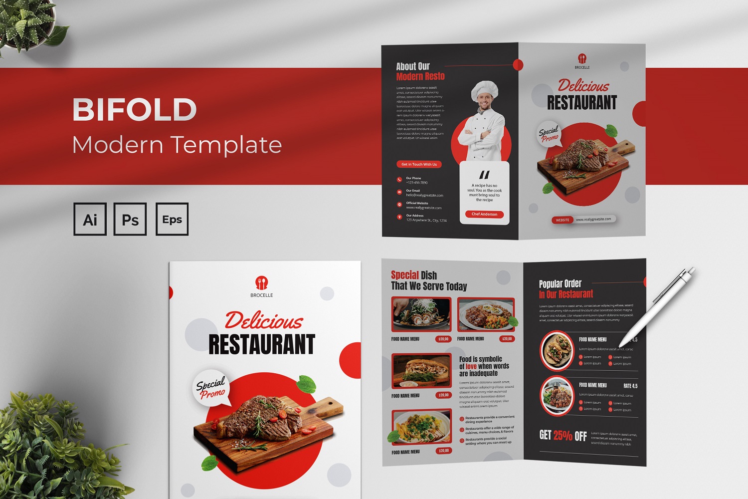 Food Promotion Bifold Brochure