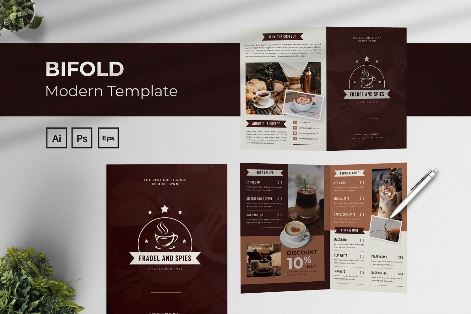 Coffee Shop Bifold Brochure