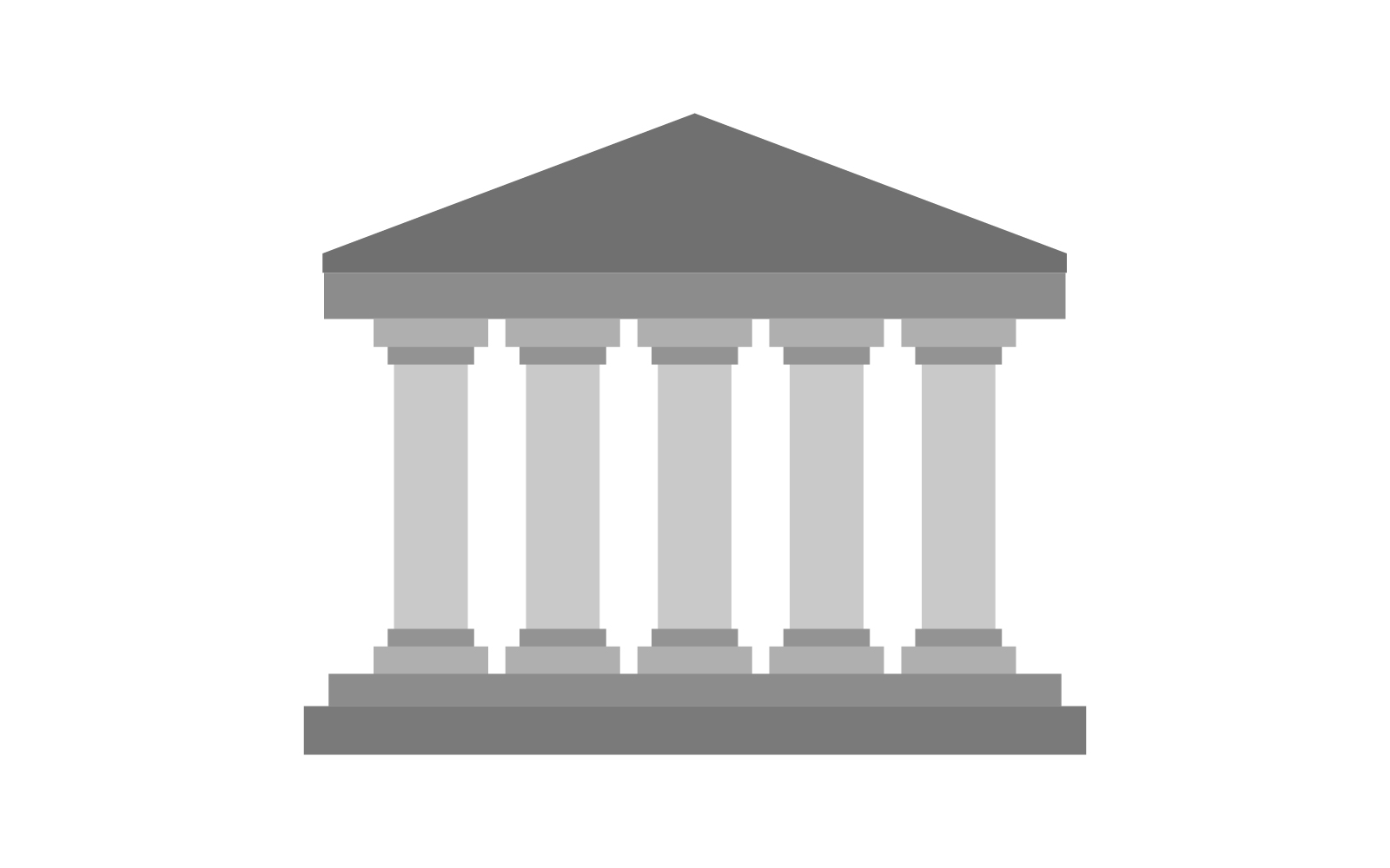 Greek temple illustrated and in vector on colored and background