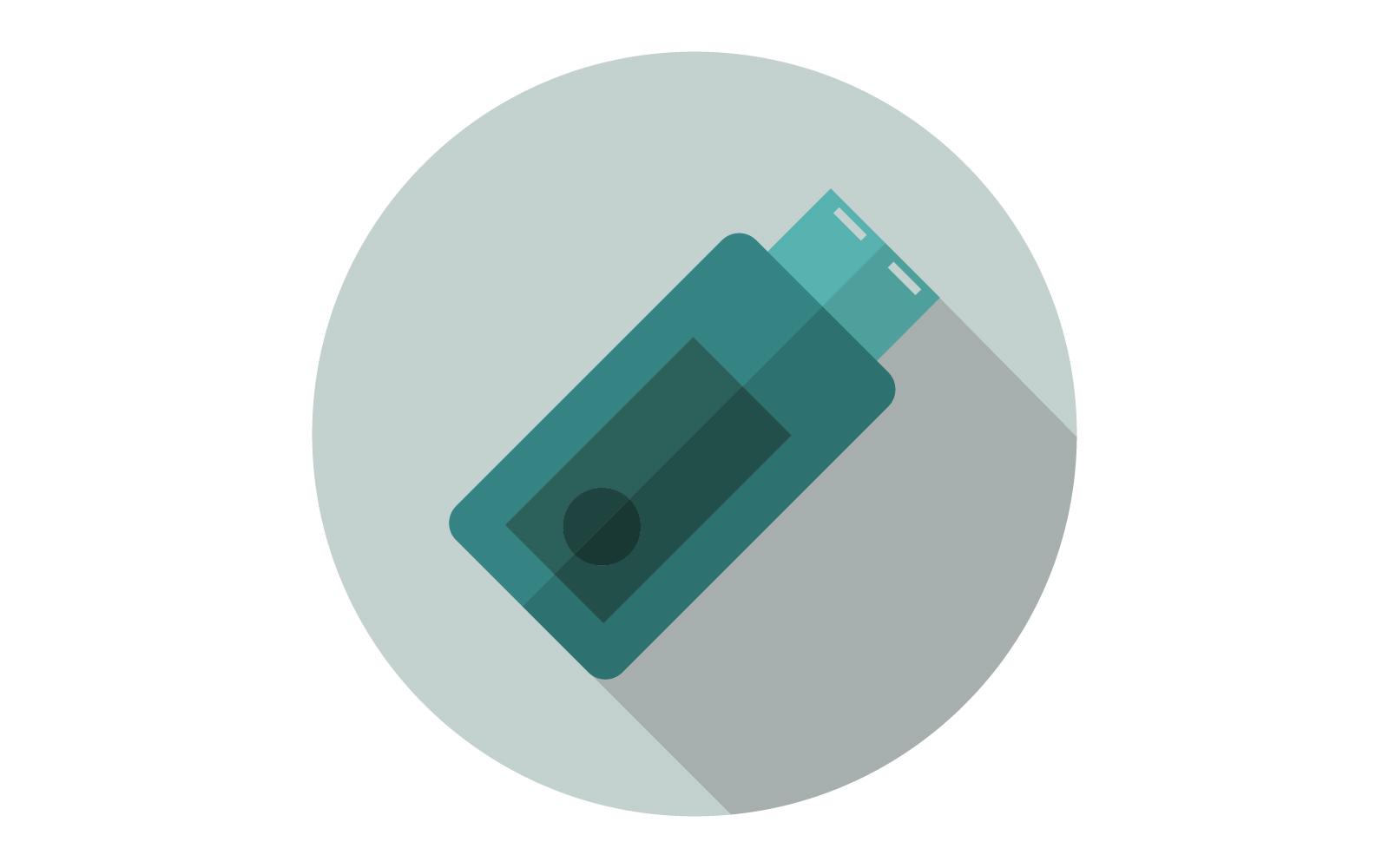 Vectorized usb drive on white and colored background