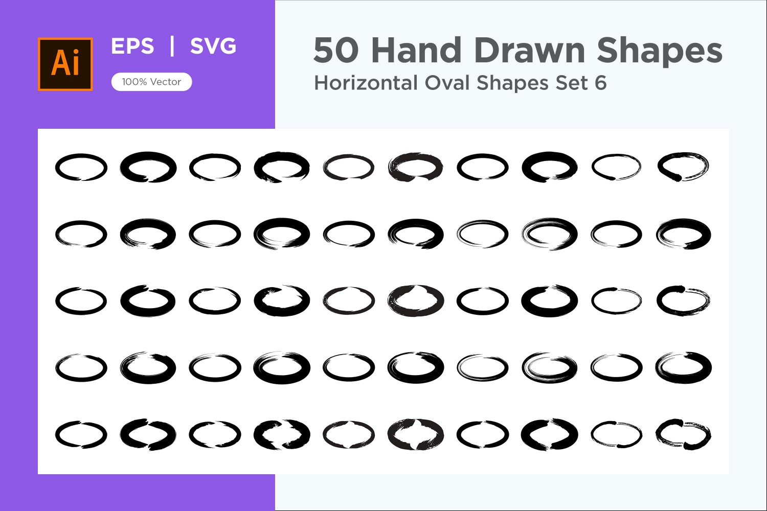 Horizontal Oval Shape 50_Set V 6