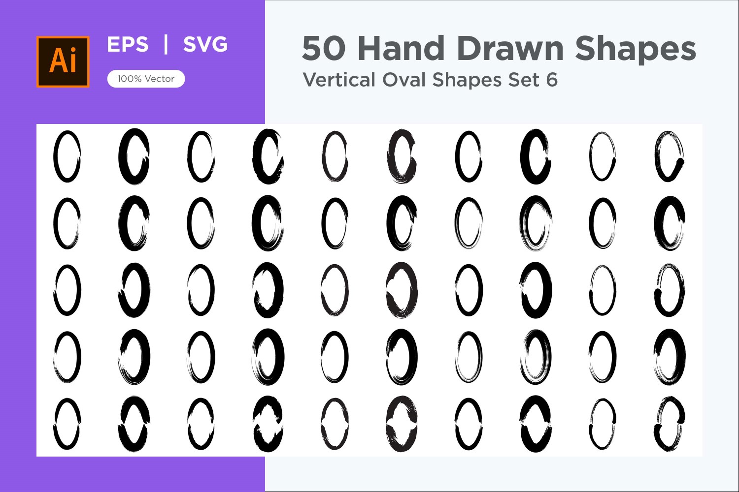 Vertical Oval Shape 50_Set V 6