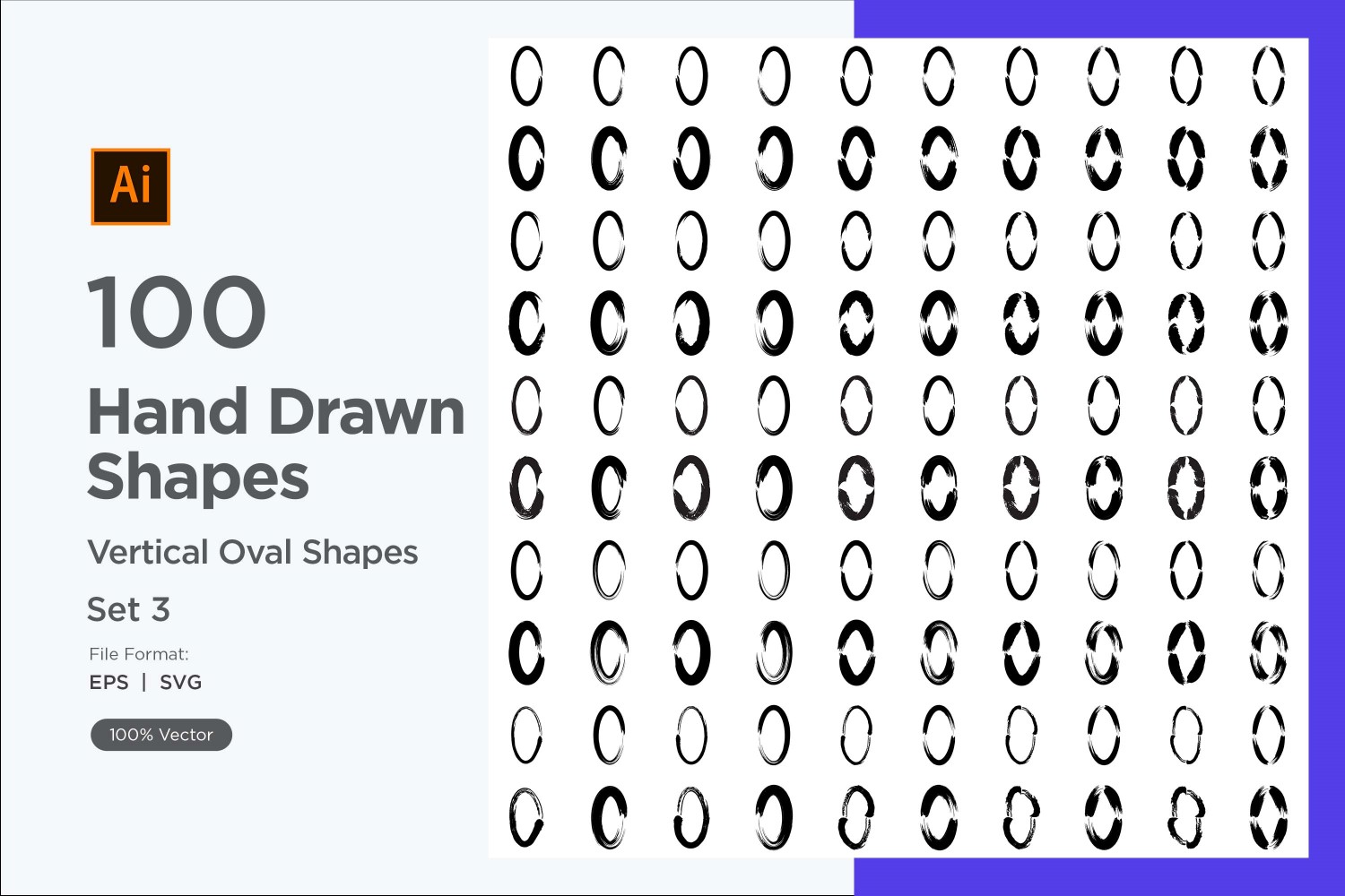 Vertical Oval Shape 100_Set V 3