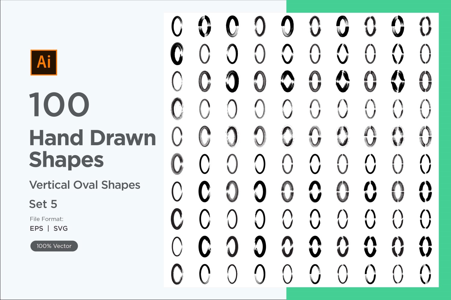 Vertical Oval Shape 100_Set V 5