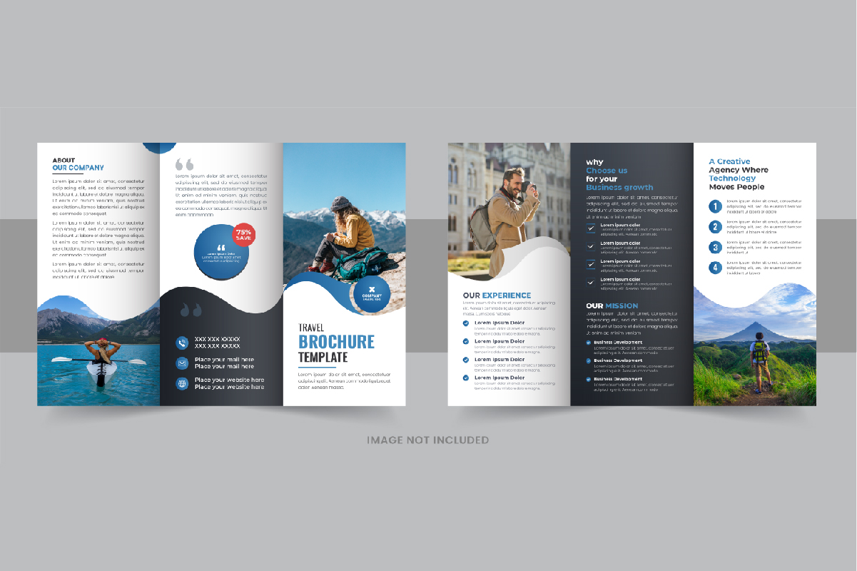 Tour and travel agency trifold brochure