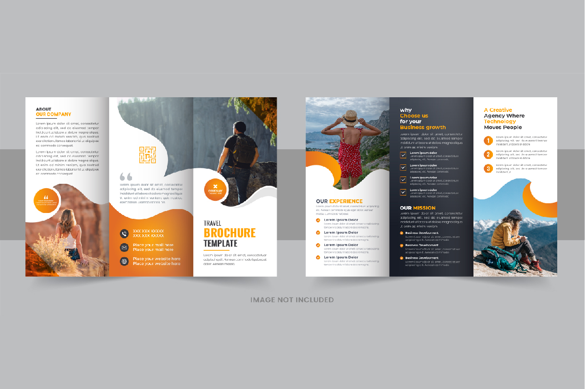 Tour and travel agency trifold brochure design