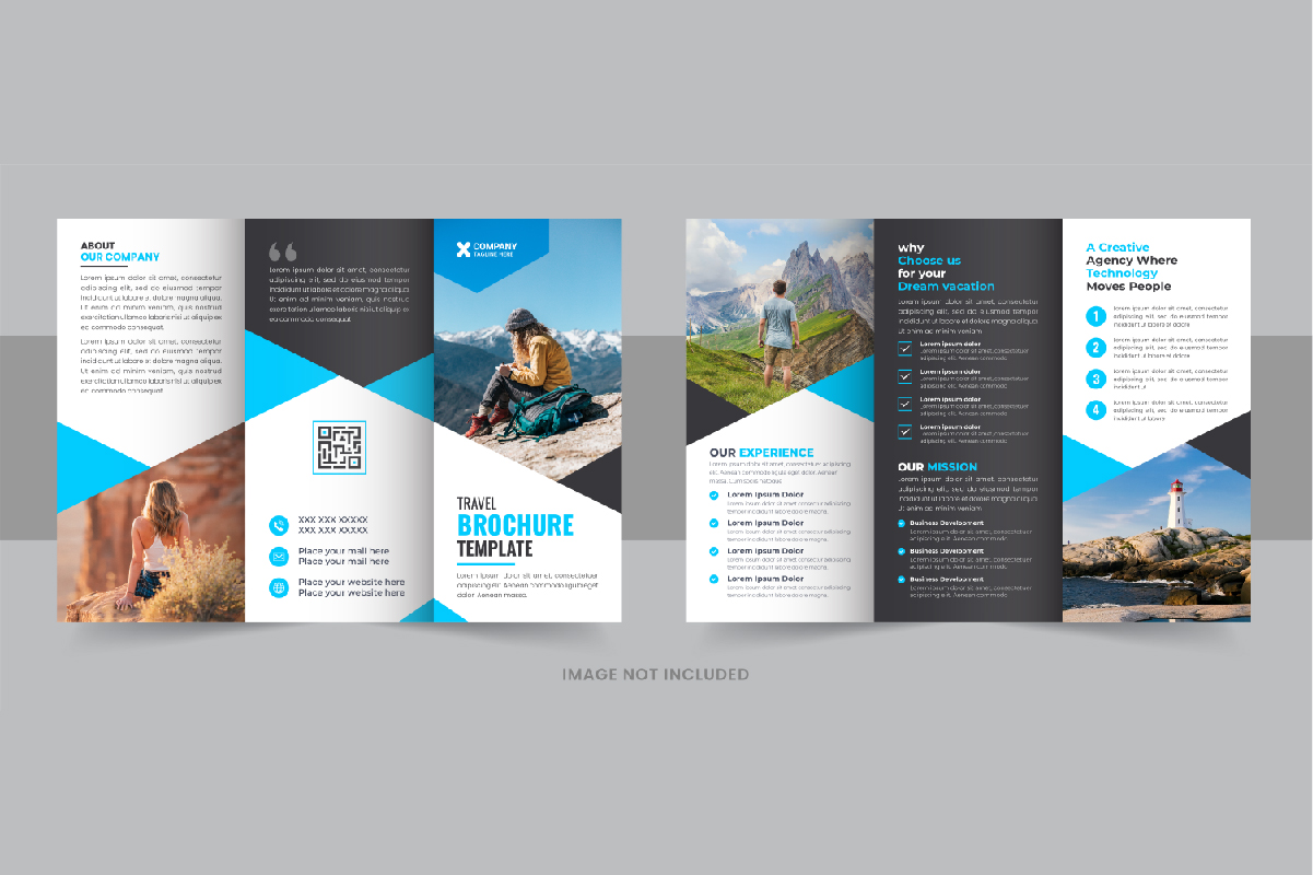 Tour and travel agency trifold brochure design Layout