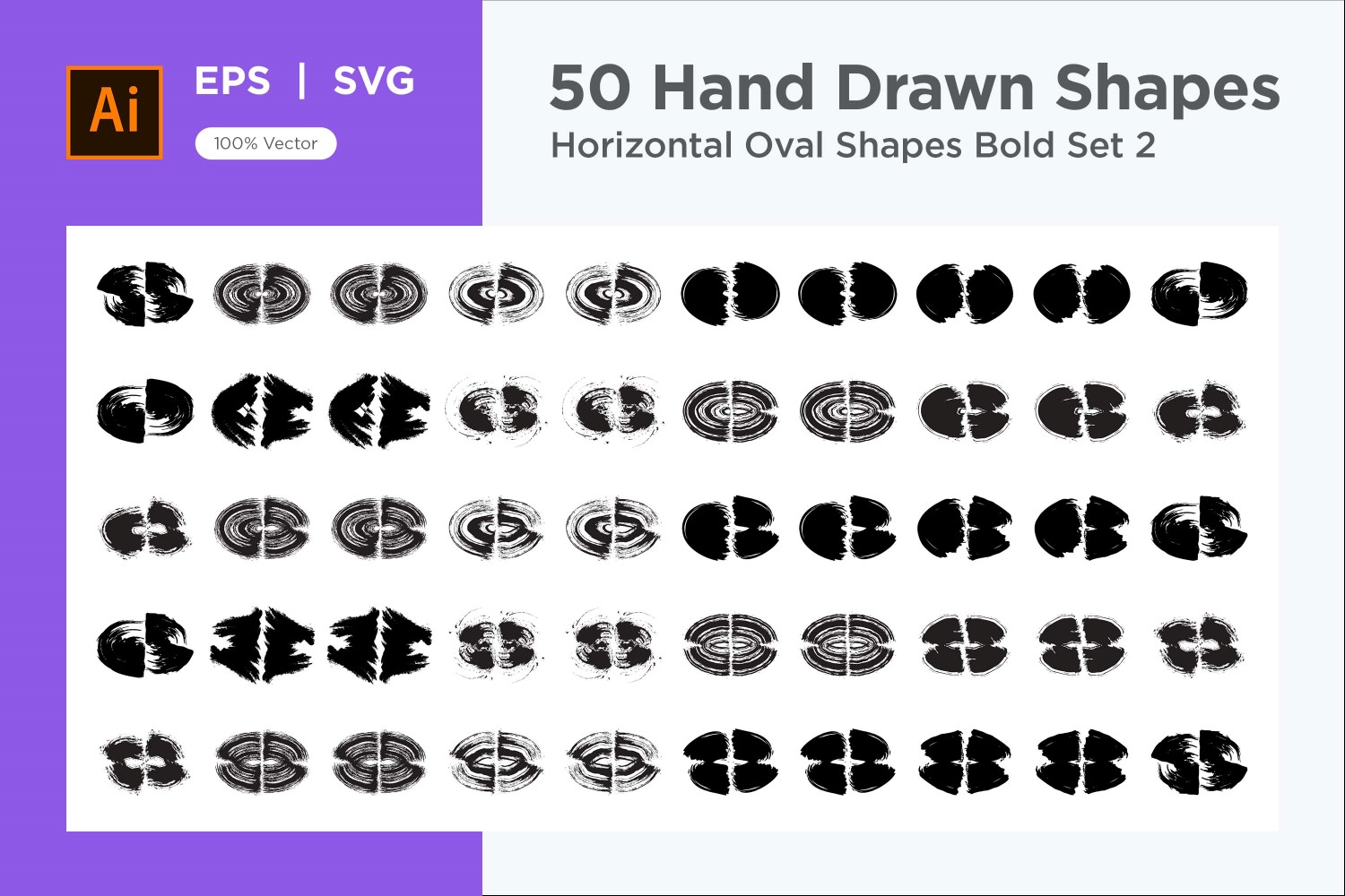 Horizontal Oval Shape Bold 50_Set V 2