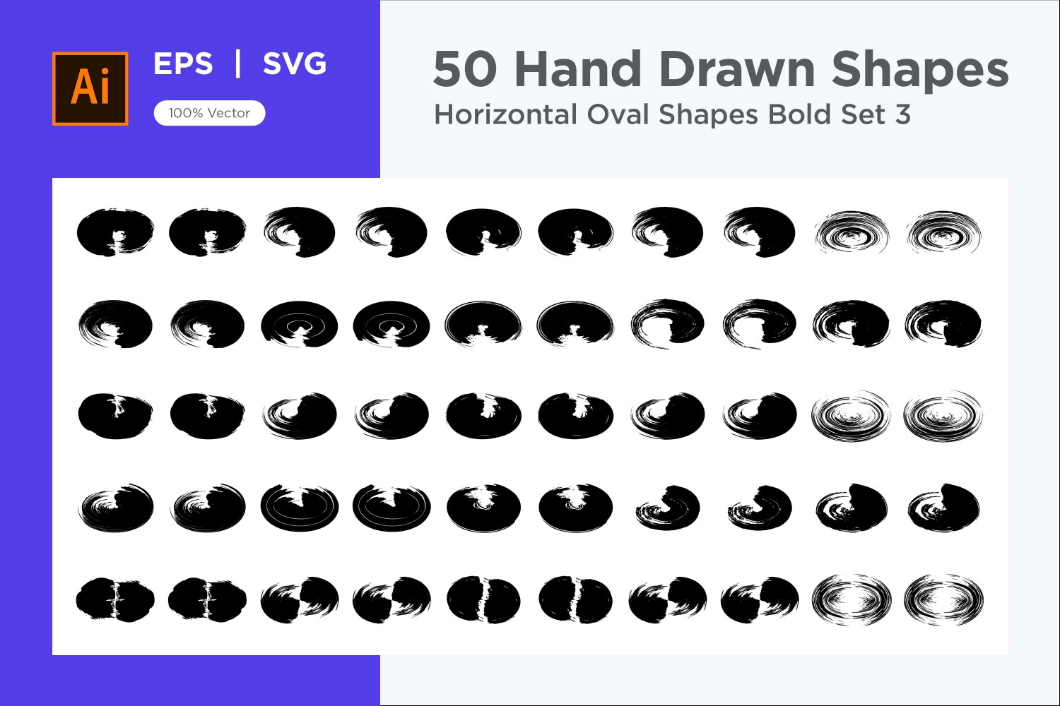Horizontal Oval Shape Bold 50_Set V 3