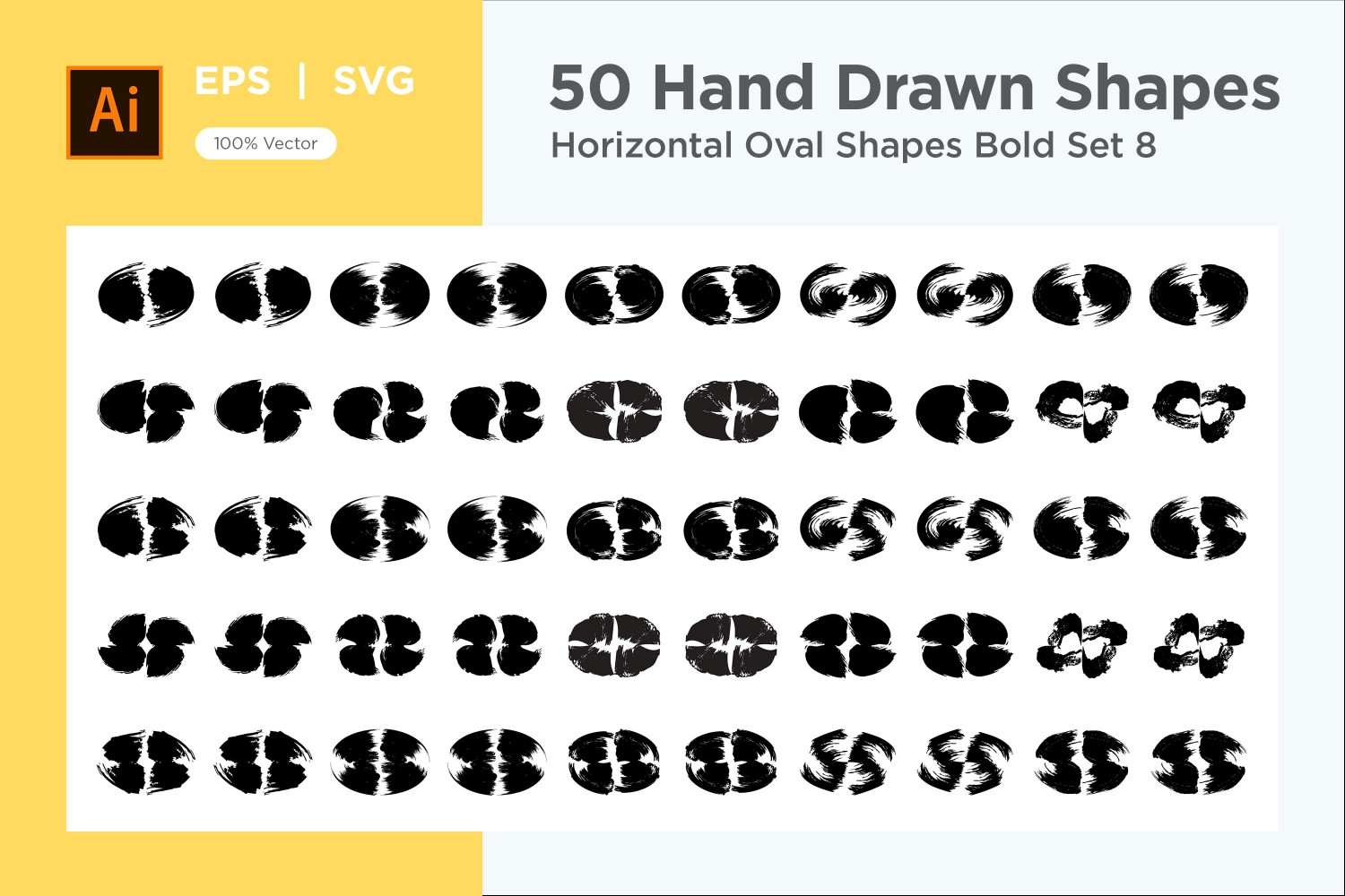Horizontal Oval Shape Bold 50_Set V 8