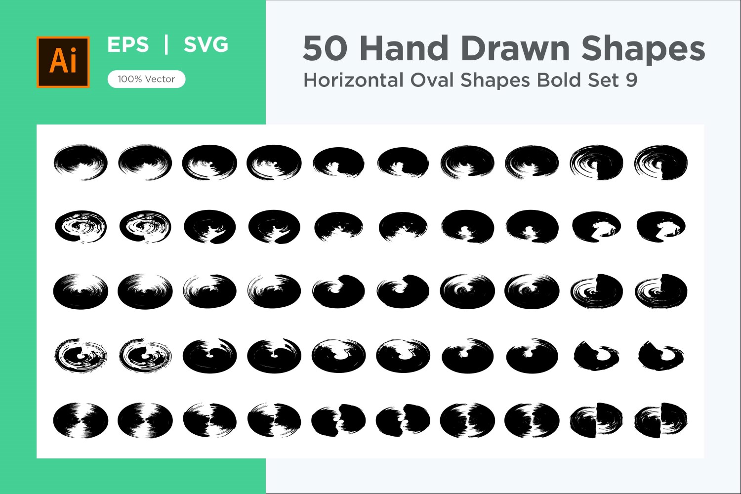 Horizontal Oval Shape Bold 50_Set V 9