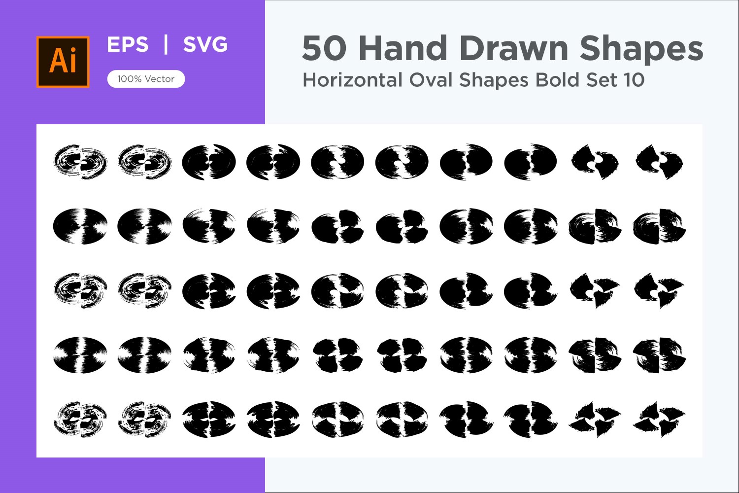 Horizontal Oval Shape Bold 50_Set V 10