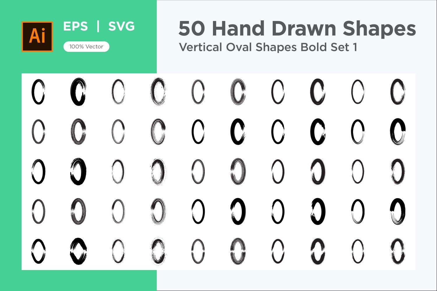 Vertical Oval Shape Bold 50_Set V 1