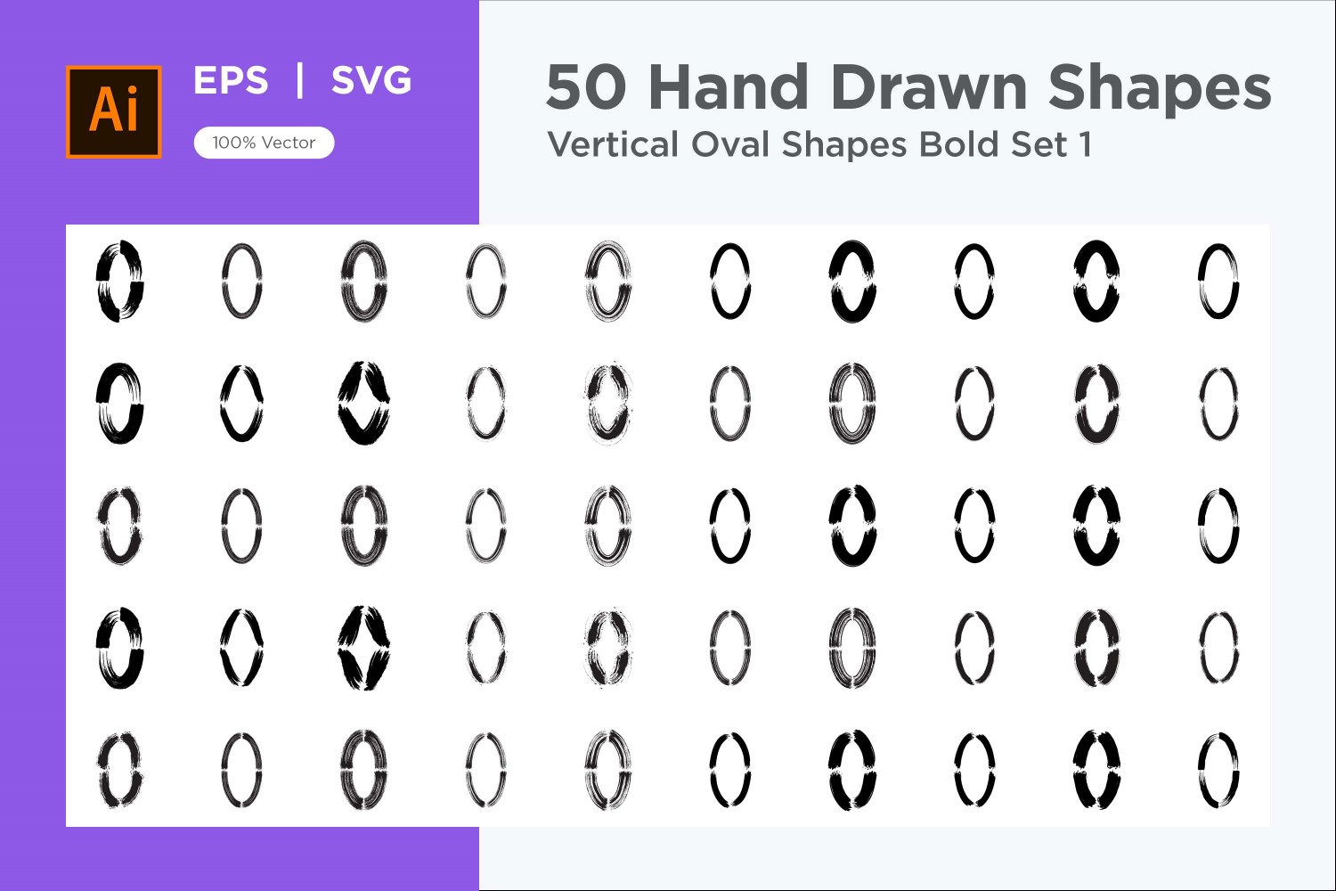 Vertical Oval Shape Bold 50_Set V 2