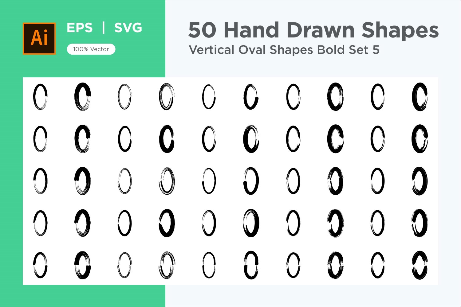 Vertical Oval Shape Bold 50_Set V 5