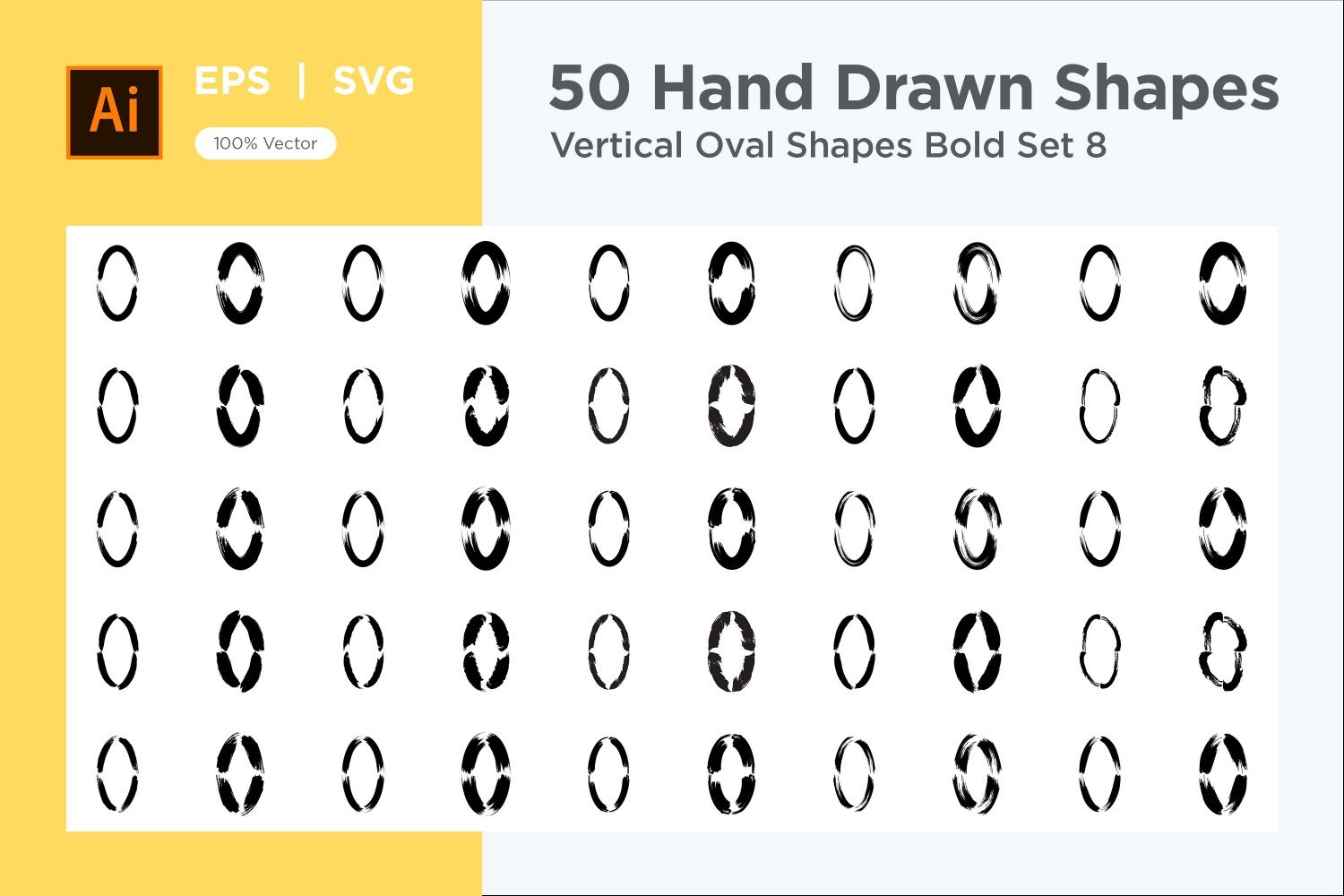 Vertical Oval Shape Bold 50_Set V 8