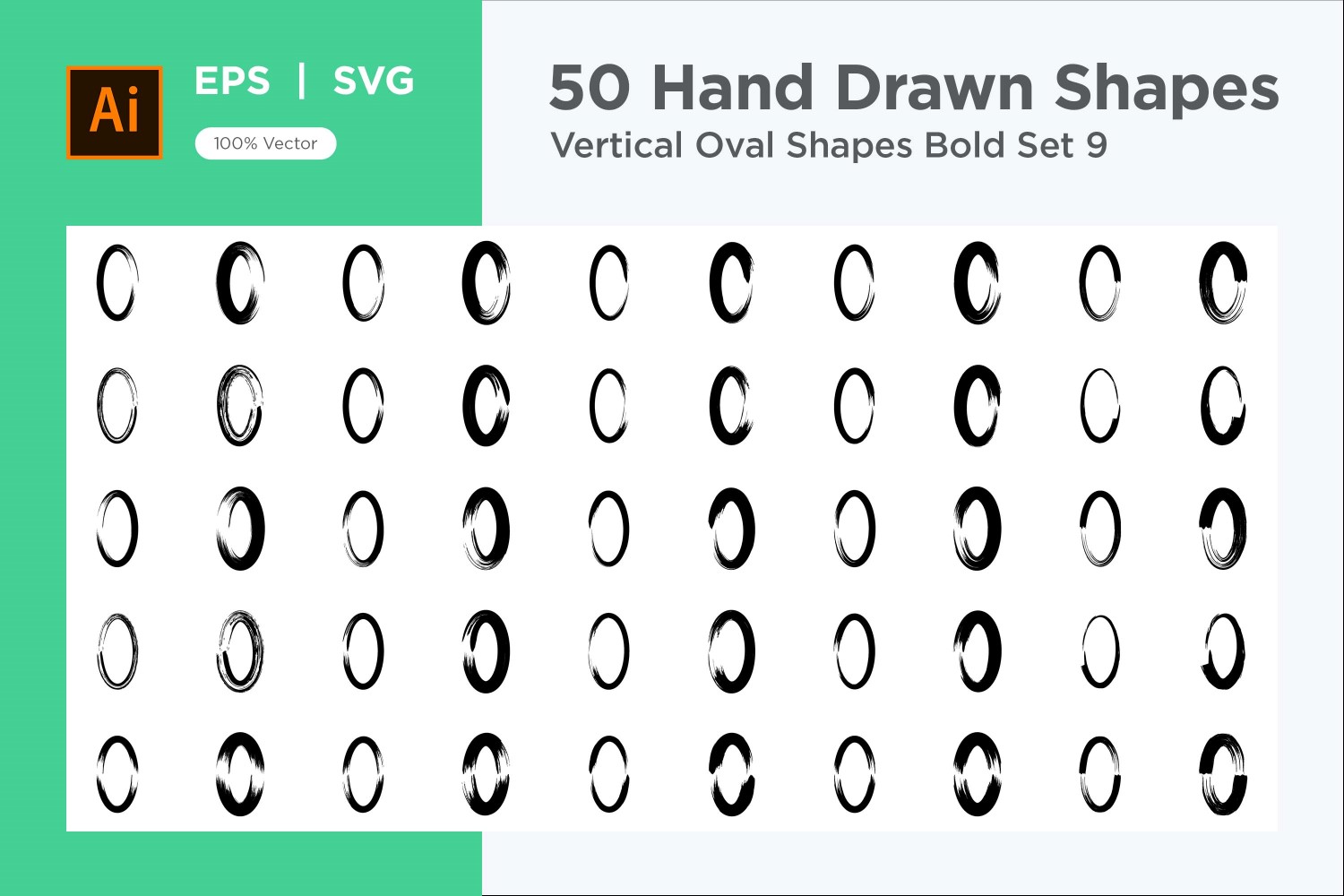 Vertical Oval Shape Bold 50_Set V 9