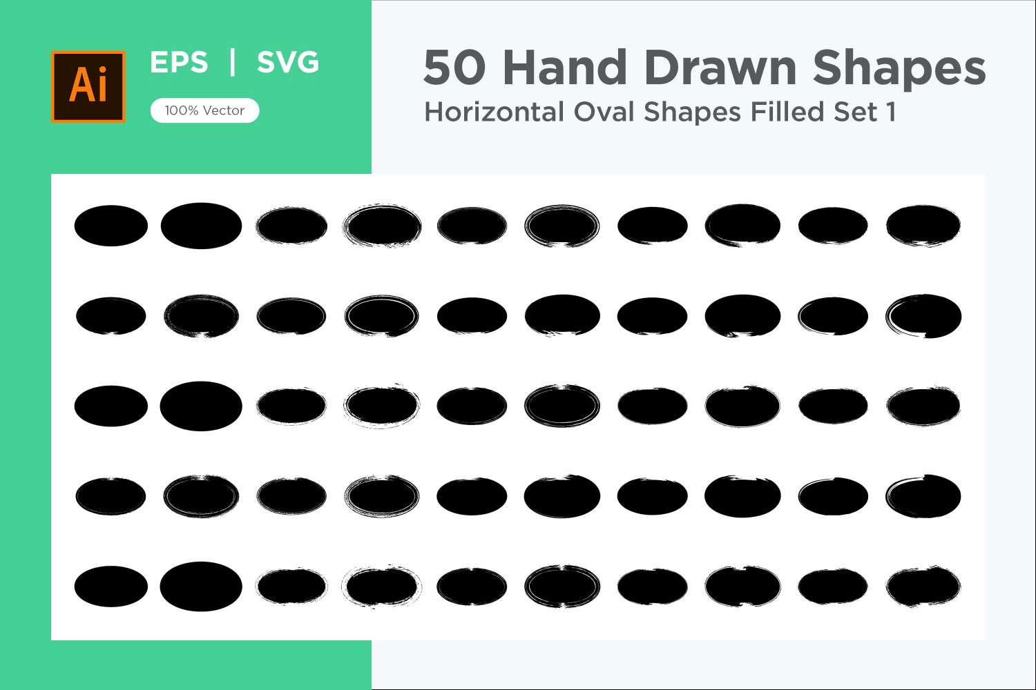 Horizontal Oval Shape Filled 50_Set V 1
