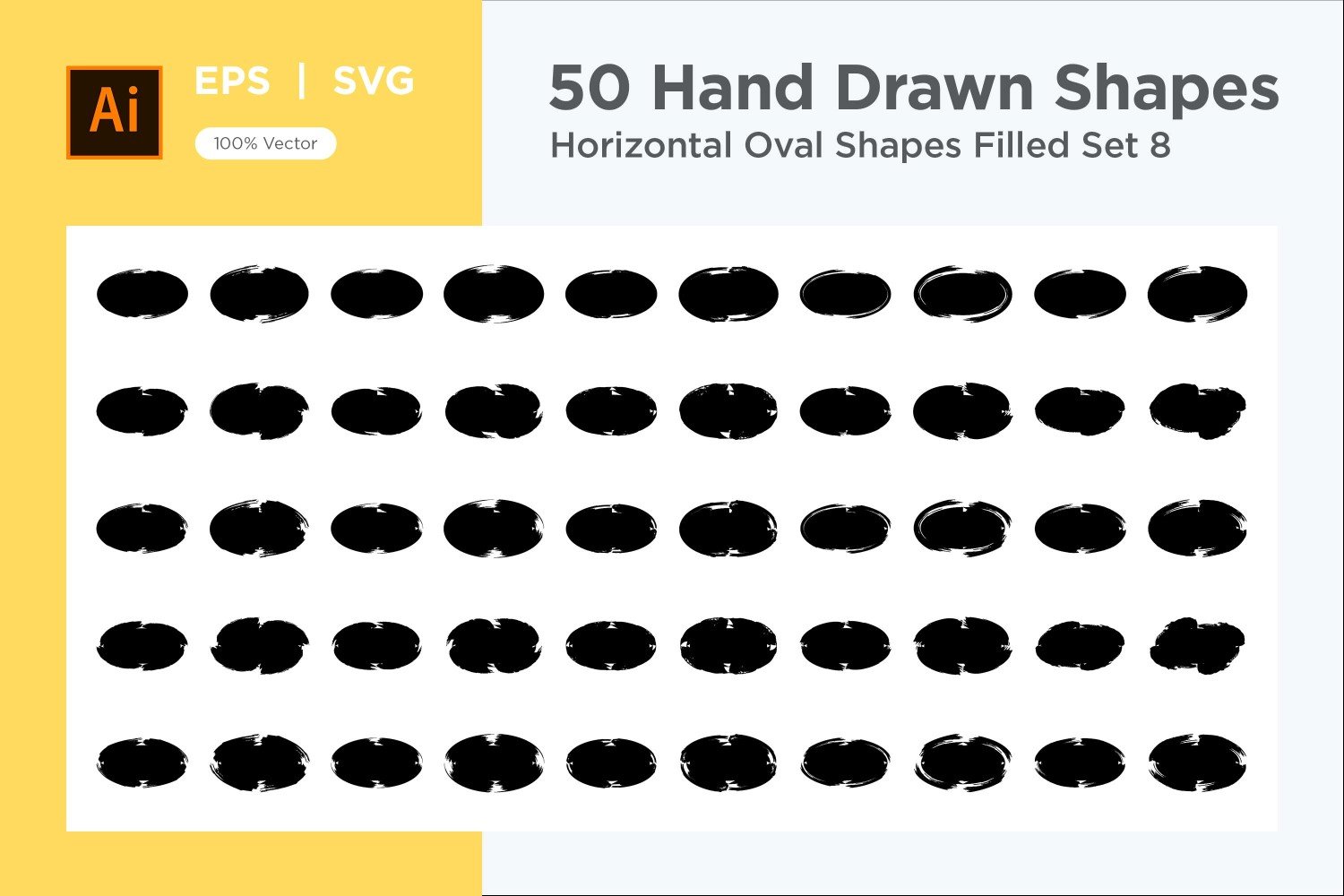 Horizontal Oval Shape Filled 50_Set V 8