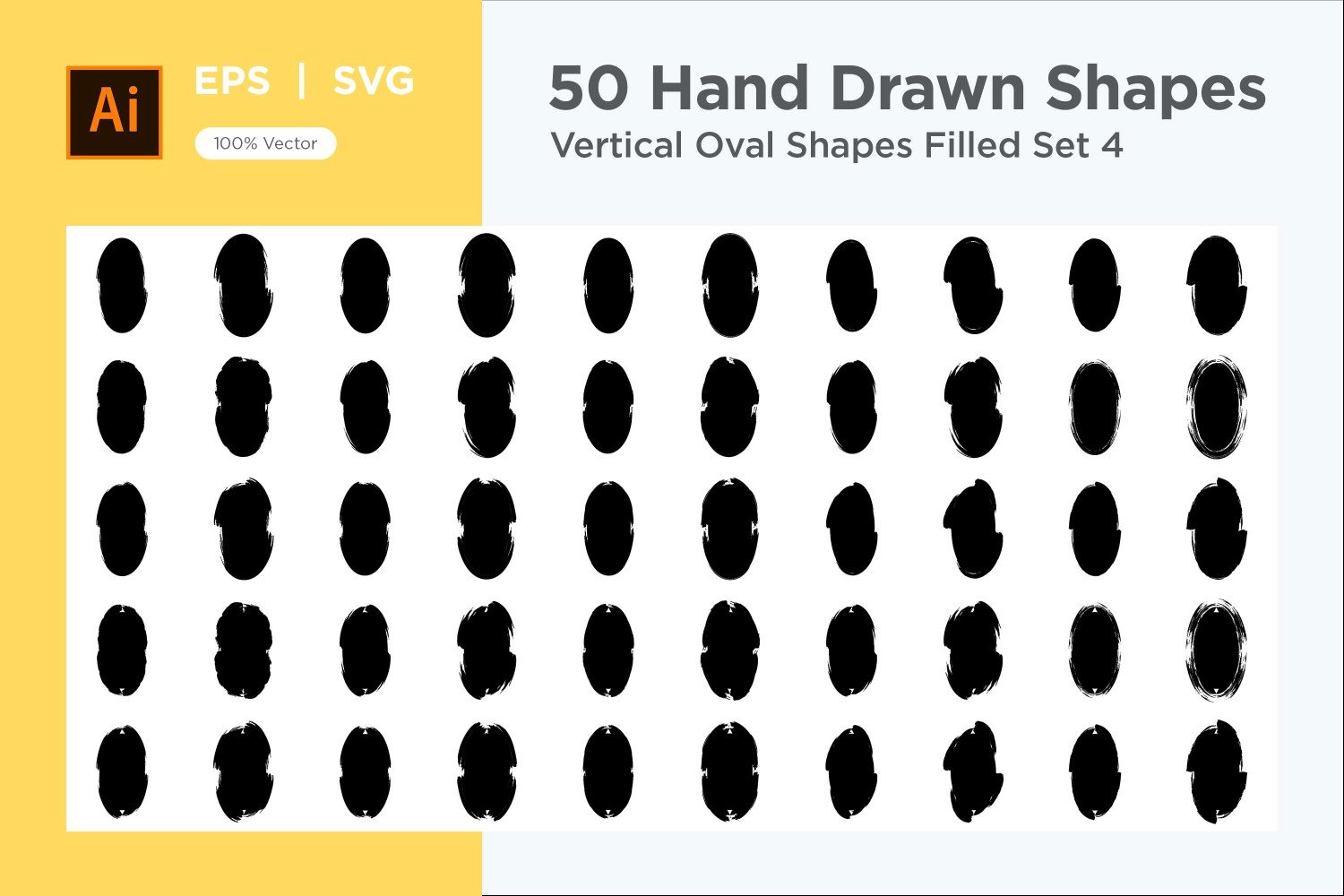 Vertical Oval Shape Filled 50_Set 4