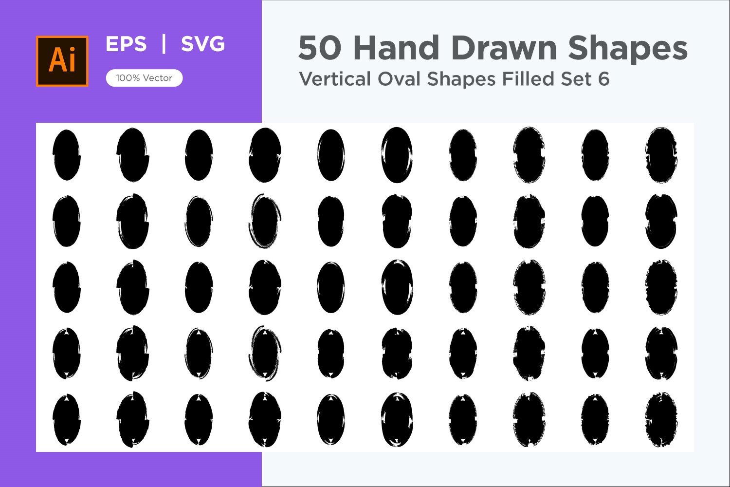 Vertical Oval Shape Filled 50_Set 6