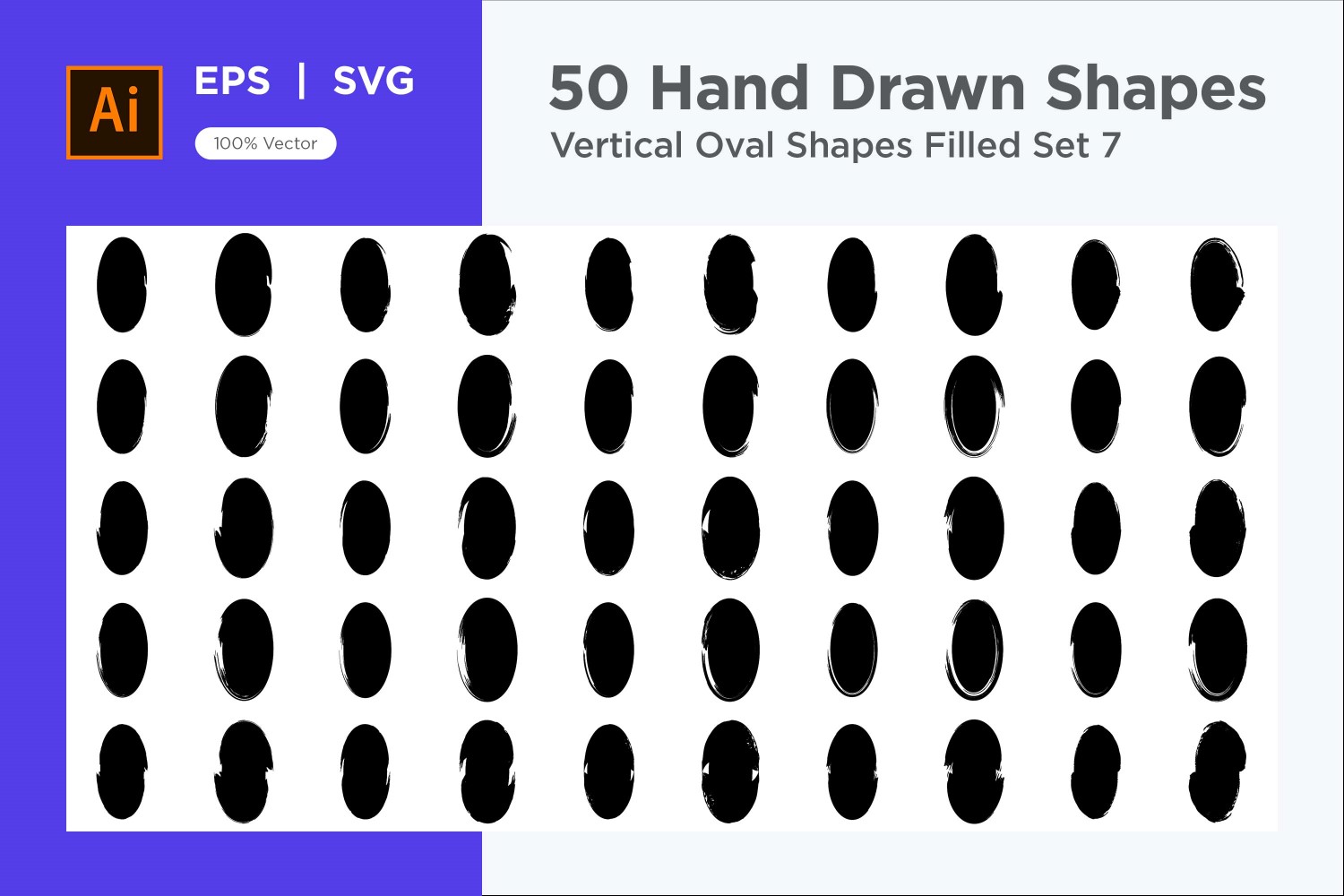 Vertical Oval Shape Filled 50_Set 7