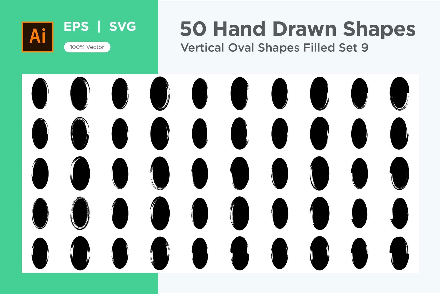 Vertical Oval Shape Filled 50_Set 9