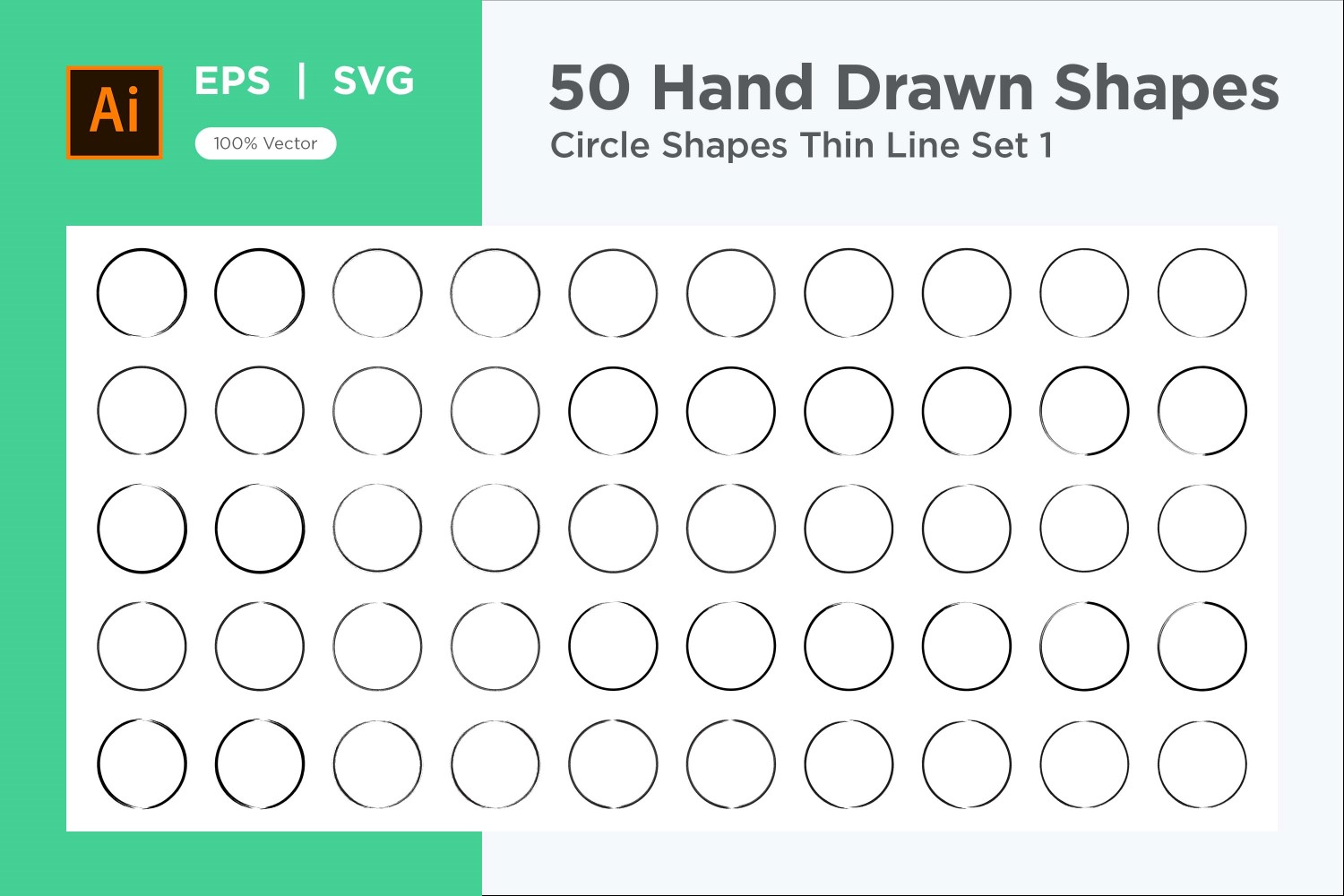 Circle Shape Thin Line 50_Set V 1