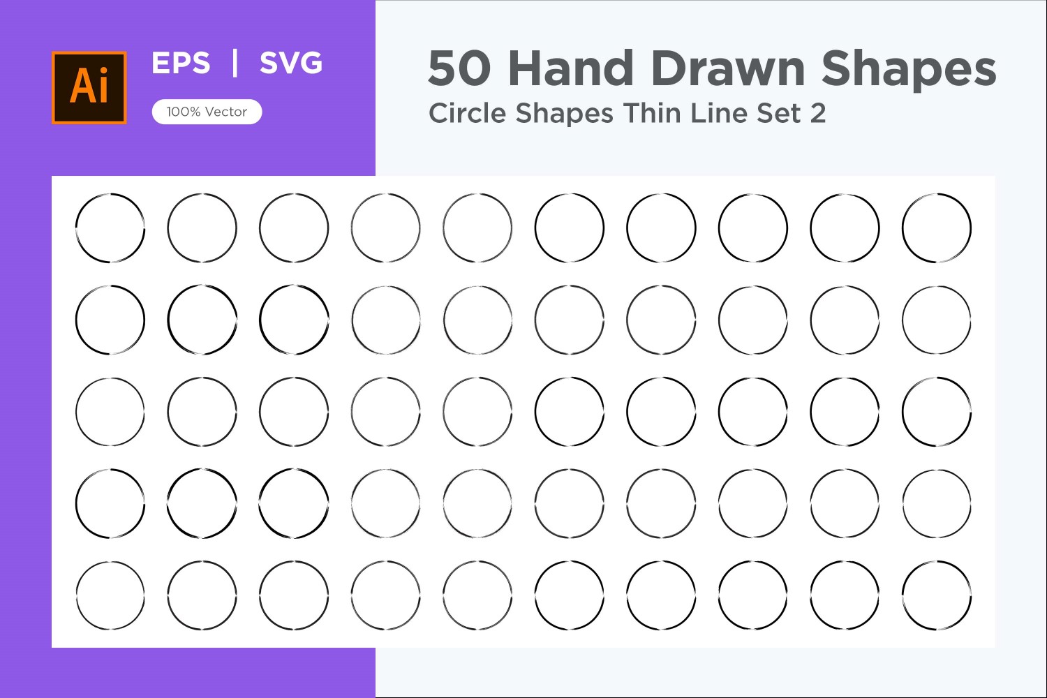 Circle Shape Thin Line 50_Set V 2