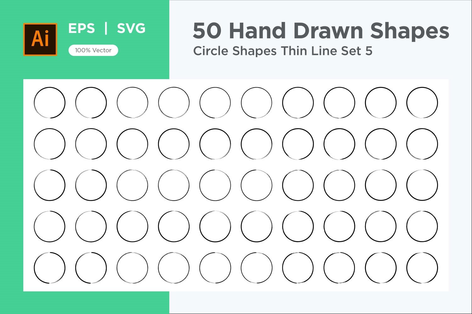 Circle Shape Thin Line 50_Set V 5