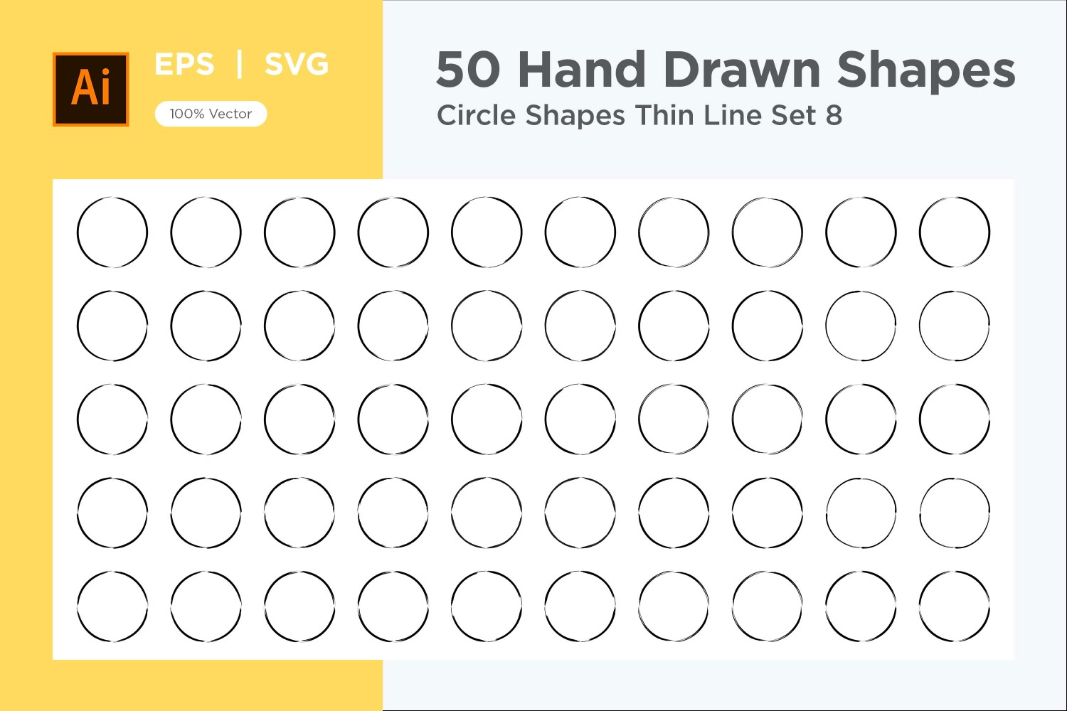 Circle Shape Thin Line 50_Set V 8