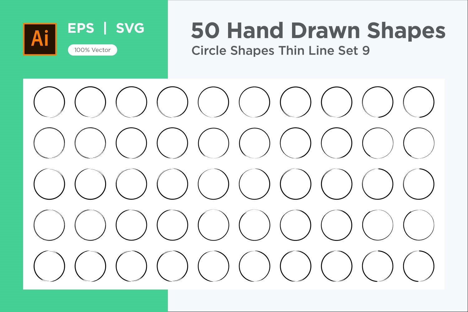 Circle Shape Thin Line 50_Set V 9