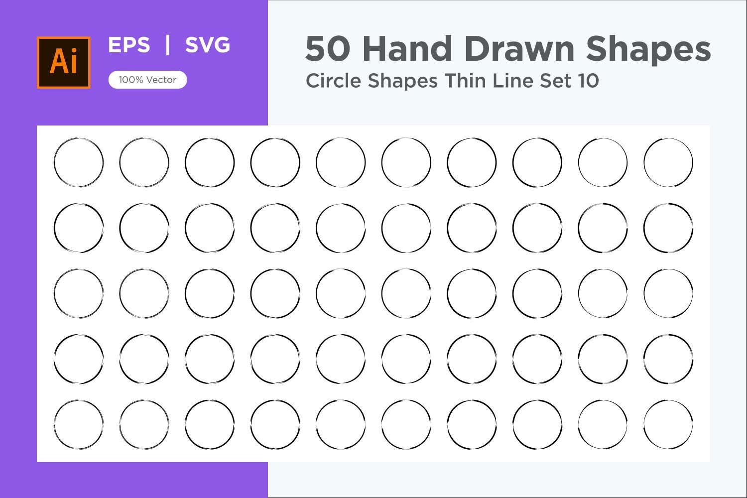 Circle Shape Thin Line 50_Set V 10