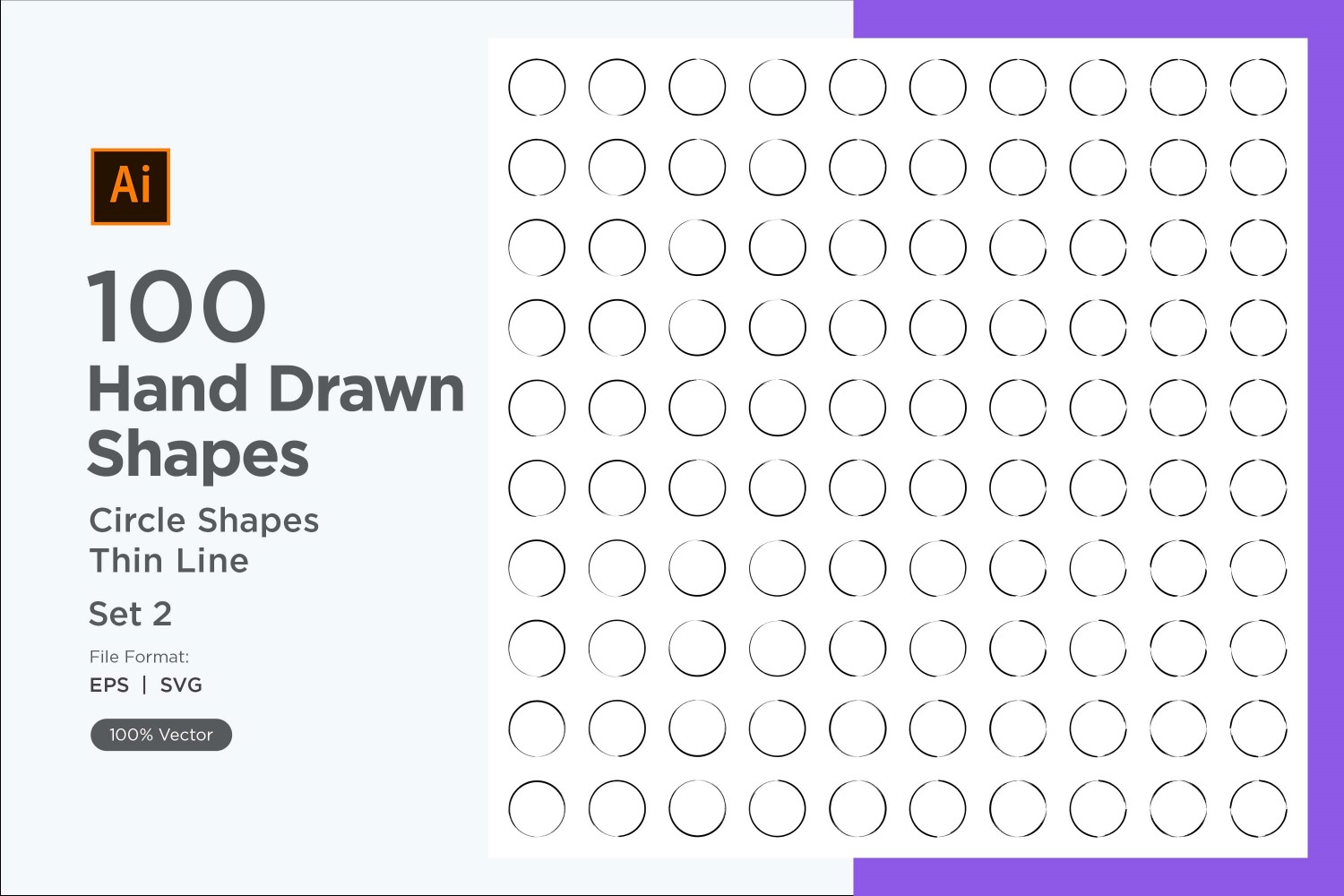 Circle Shape Thin Line 100_Set V 2
