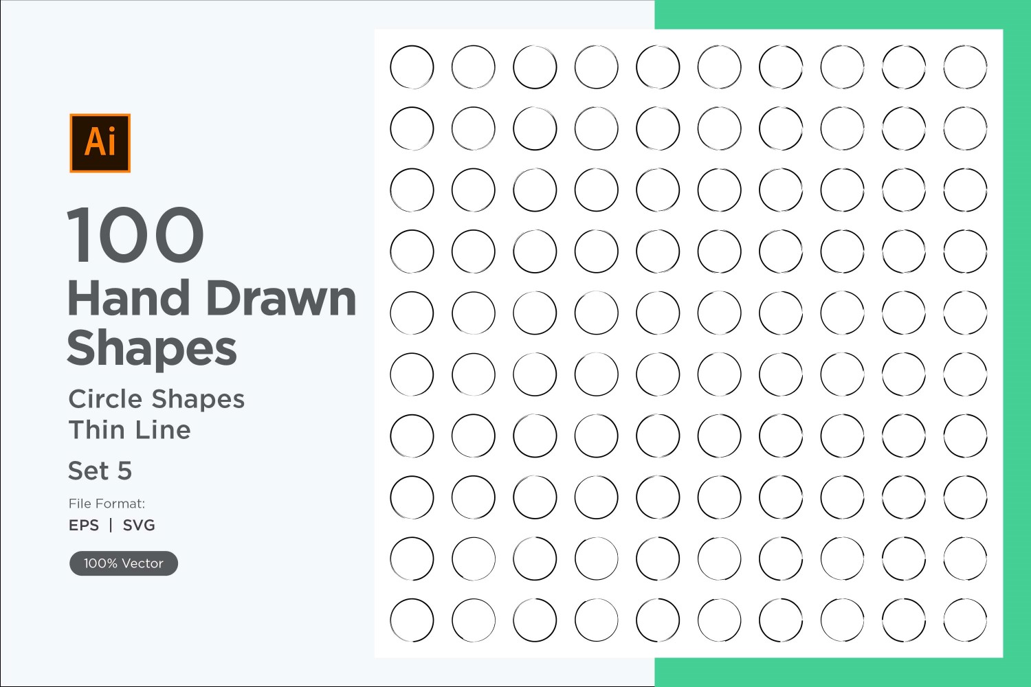 Circle Shape Thin Line 100_Set V 5
