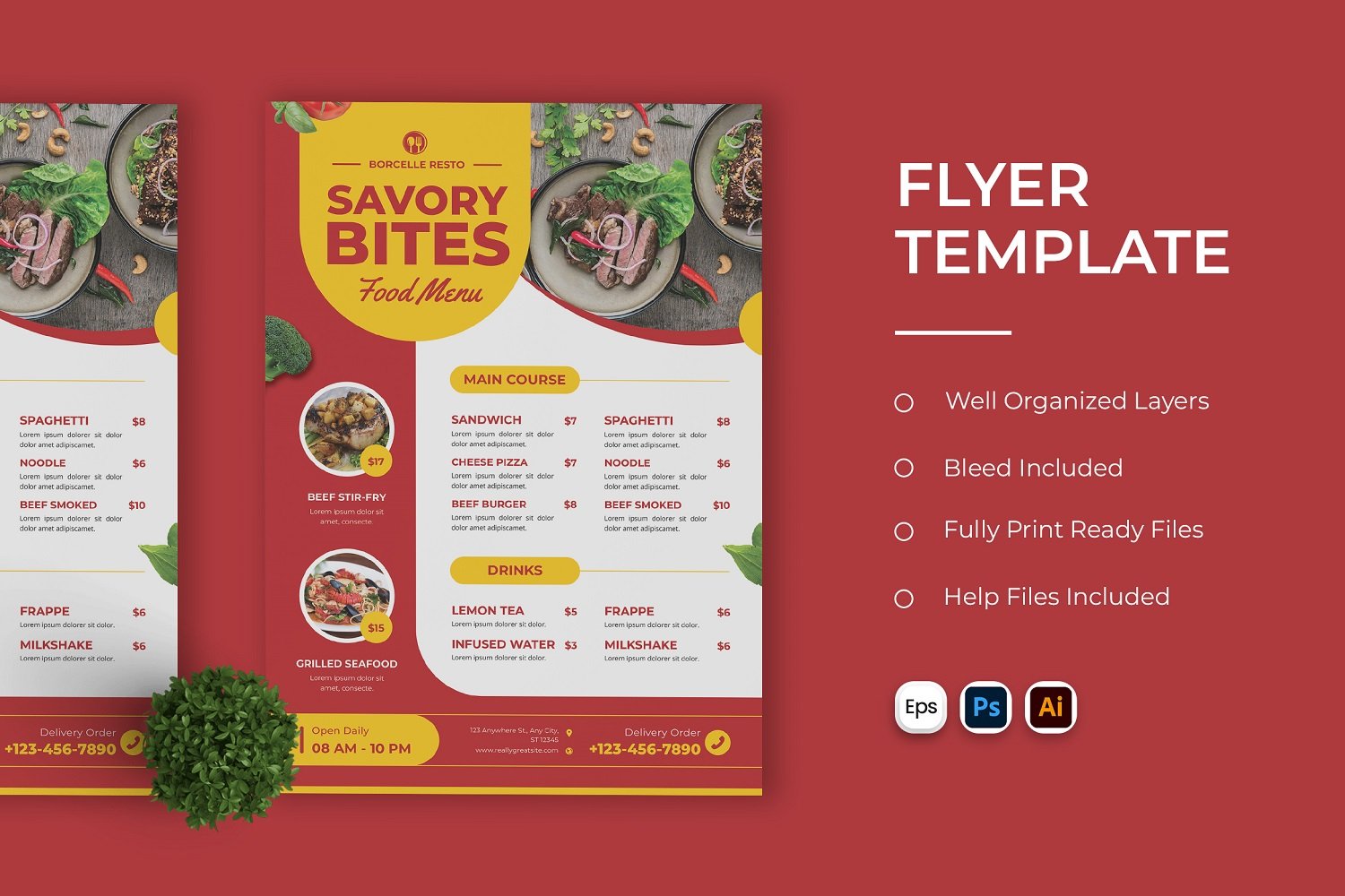 Savory Bites Menu Flyer Template