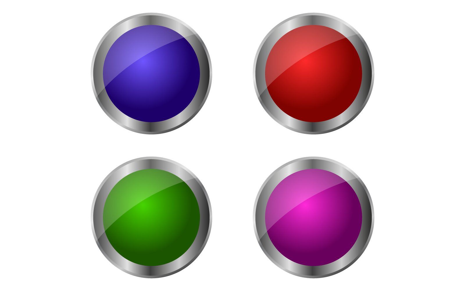 Web button on background and colored in vector