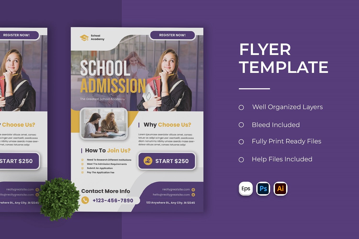 School Admissions Flyer Template