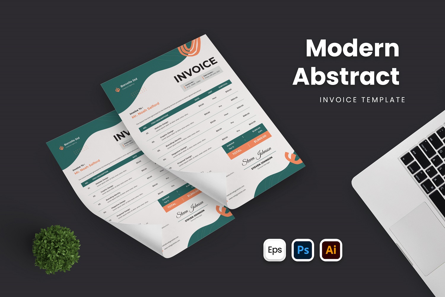 Modern Abstract Invoice Template