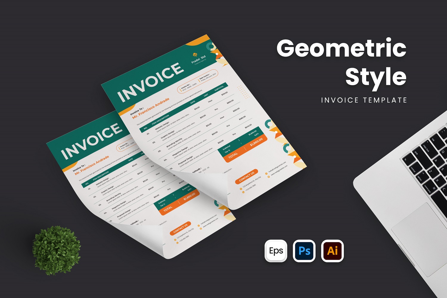 Geometric Style Invoice Template