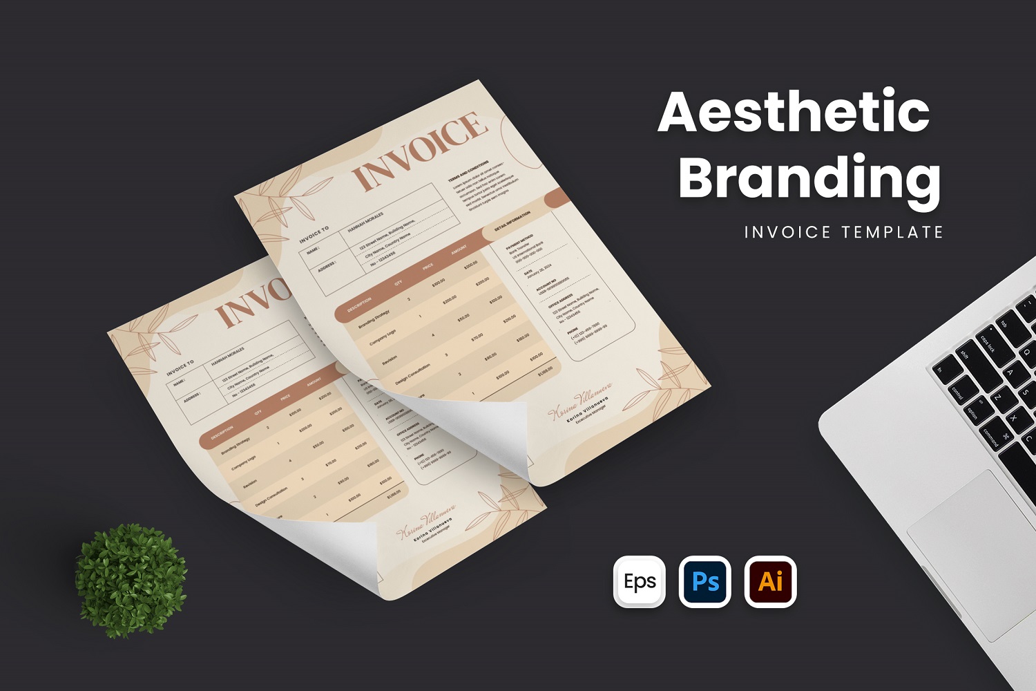 Aesthetic Branding Invoice