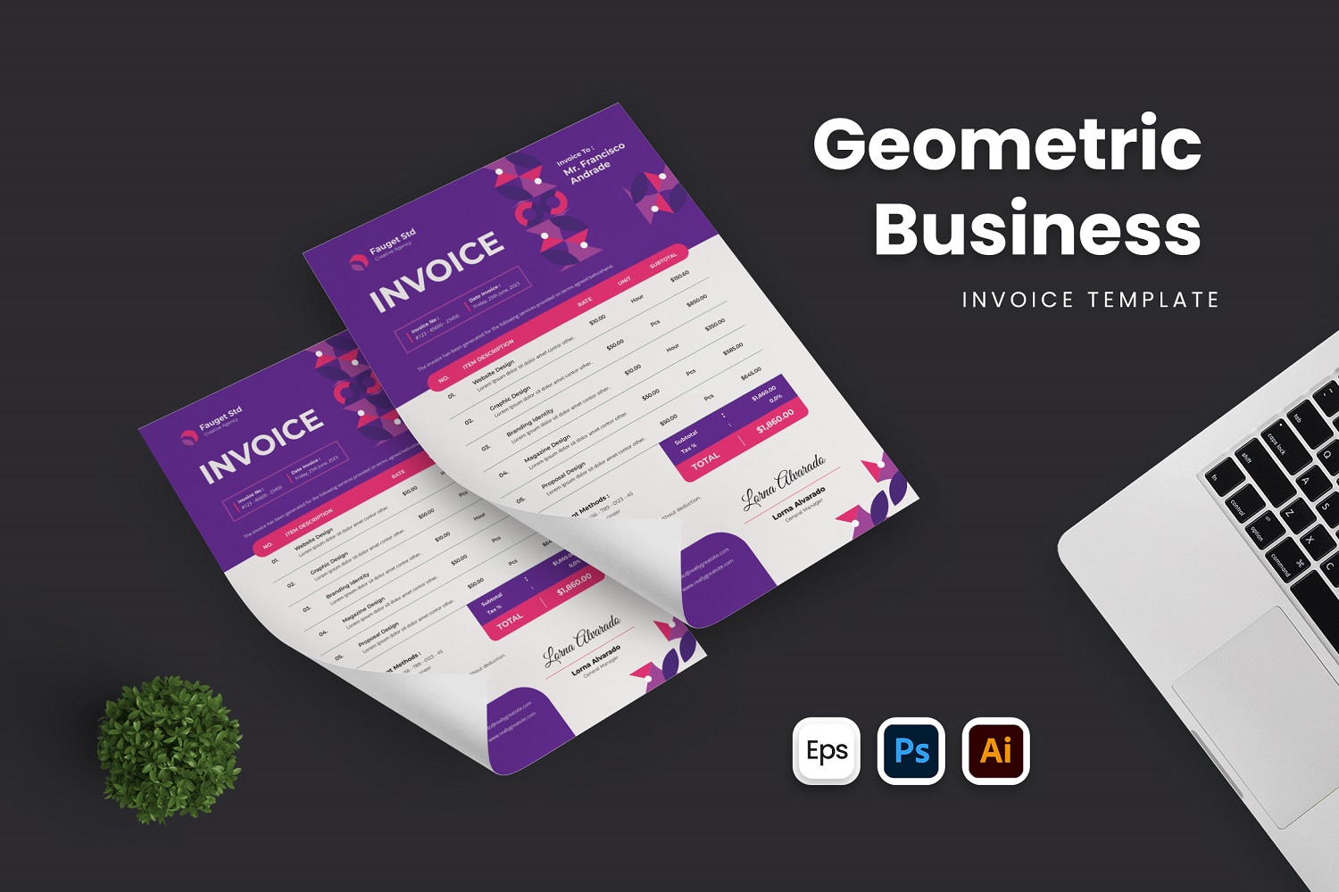 Geometric Business Invoice