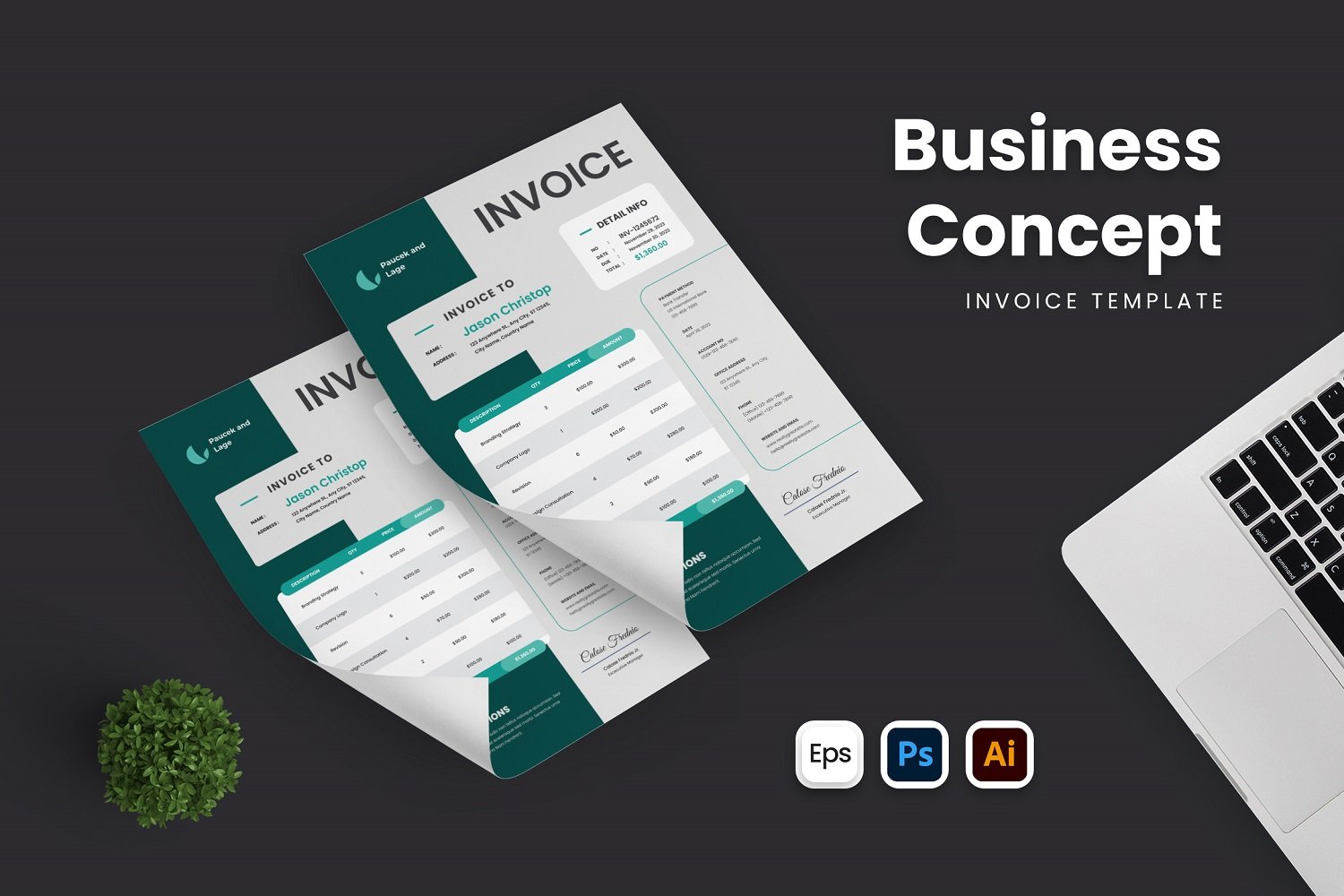 Green Concept Business Invoice