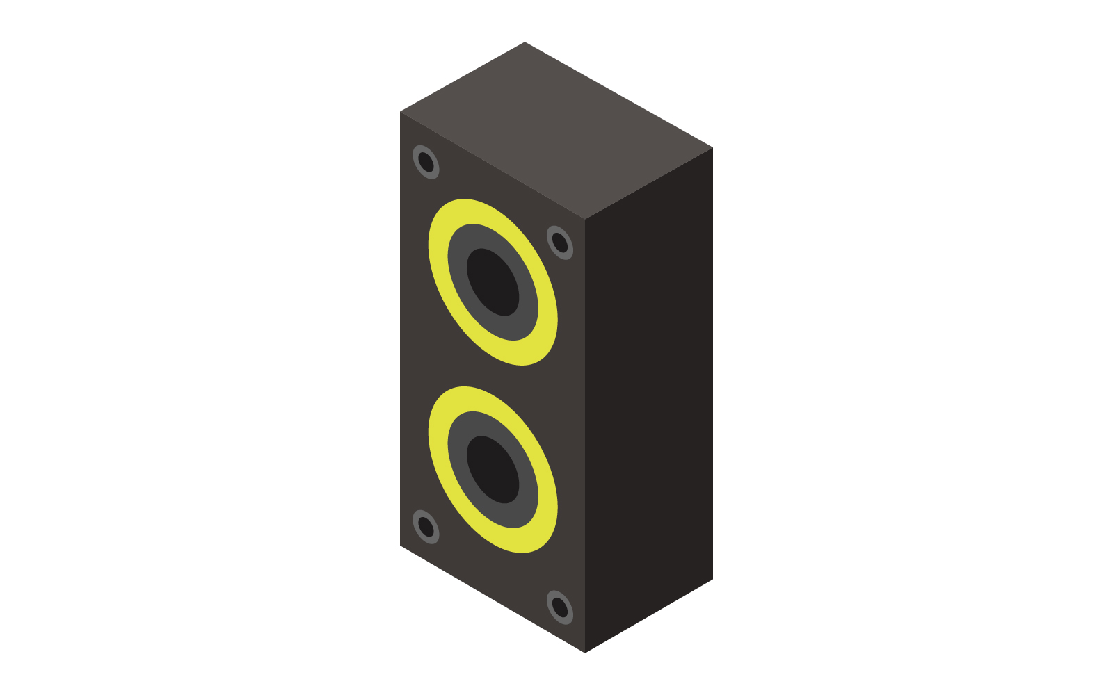 Colorful vector isometric woofer on a white background